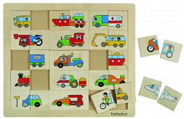 Пазл Beleduc Транспорт, берёза, (30 деталей, рамка)