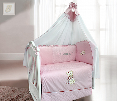 Комплект в кроватку Labeillebaby "Мишка Фаворитка" 1796 140х70