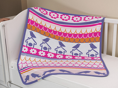 Плед-покрывало Sansli "Весна" вязанный, 90х100 см., 100% акрил