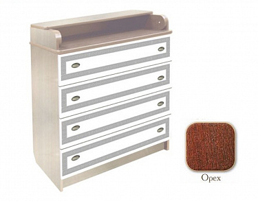 Комод пеленальный Vlana КДП 80/4-102 Меандр (серебро)