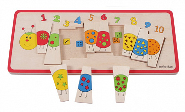 Пазл Beleduc Гусеница, берёза, (10 деталей, рамка)