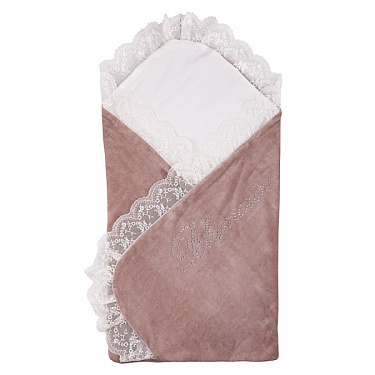 Плед Мой Ангелок 701.1, 90х90 см., хлопок, велюр, кружево